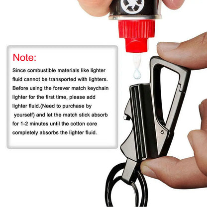 3-In-1 Utensils Multi-Tool, Portable Keychain with Bottle Opener and Lighter (Lighter Fluid Not Included)